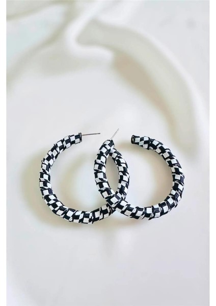 Zebra Kumaş Tasarım Halka Küpe 5 Cm. fiyatları