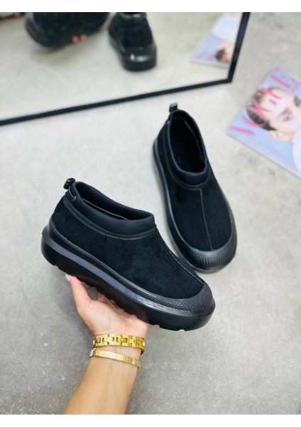 Paula Mini Siyah Süet Yarım Bot Içi Tüylü Düz Taban Kadın Ayakkabı fiyatları