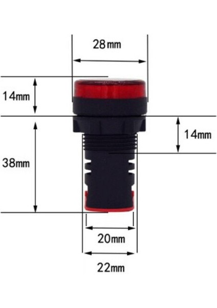 AD16-22DS 12V Acdc Sinyal Lambası - Sarı