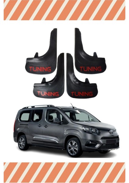 Toyota Proace City Tunıng Yazılı 4'lü Tozluk Çamurluk Paçalık