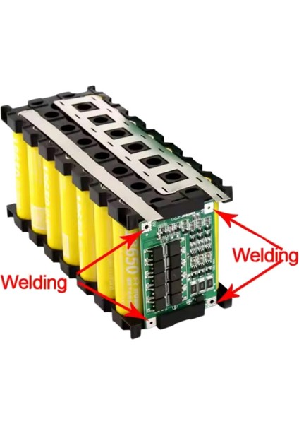 Li-Ion 18650 3s 7p 12V 21'li Akü Kutusu Seti - Sarı