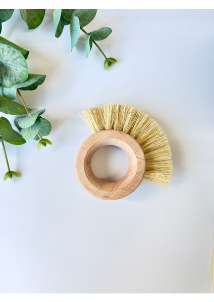Doğal Ahşap Vegan Dekoratif Çok Amaçlı Bitkisel Temizlik Fırçası