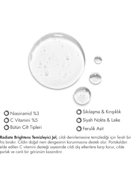 Organixlab Radiate Brightens C Vitaminli Aydınlatıcı Yüz Temizleme Jeli I Tüm Cilt Tipleri 200 ml