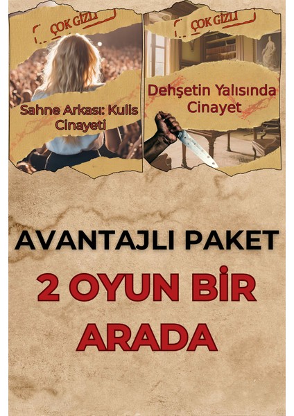 Dedektif Oyunu, Dehşetin Yalısında Cinayet, Sahne Arkası: Kulis Cinayeti Avantajlı Paket