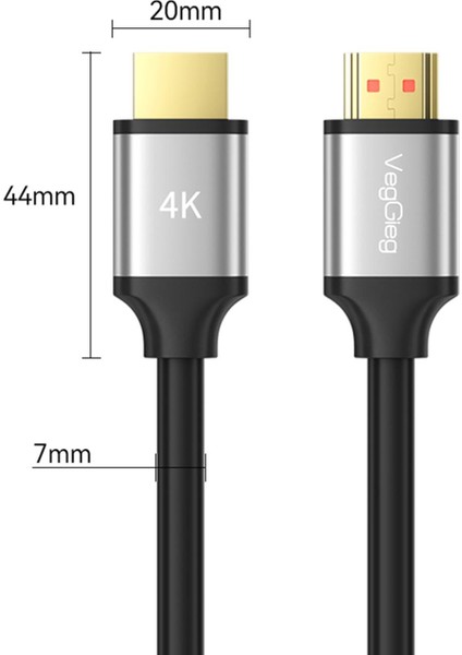 Veggieg 4K 60Hz 18GBPS Hdr Arc Hdcp HDMI 2.0 Kablo 2 Metre