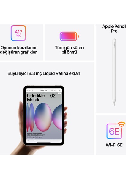 iPad Mini 256GB 8.3" Wi-Fi Tablet Mavi MXNC3TU/A
