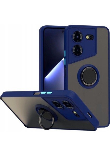Tecno Pova 5 Kılıf Montreal Yüzüklü Mıknatıslı Silikon Lacivert