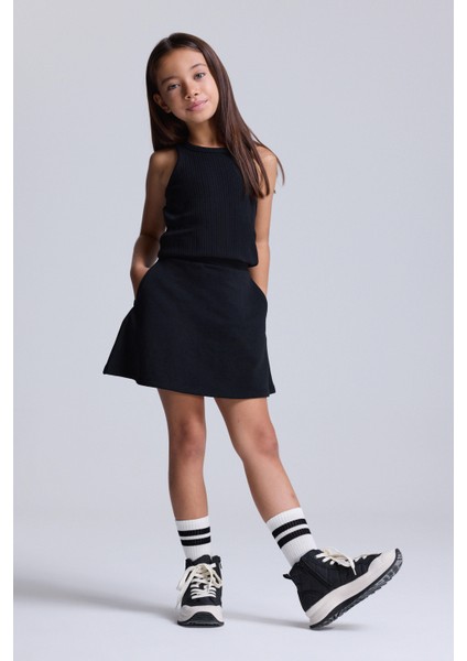 (Kids Girl) Örme Basic Okul Eteği modelleri