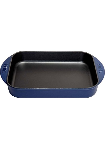 Parlak Koyu Mavi Dikdörtgen Düz Tepsi 23X31 cm fiyatları