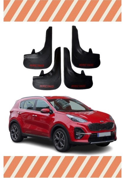 Kia Sportage Racing Yazılı 4'Lü Tozluk Çamurluk Paçalık