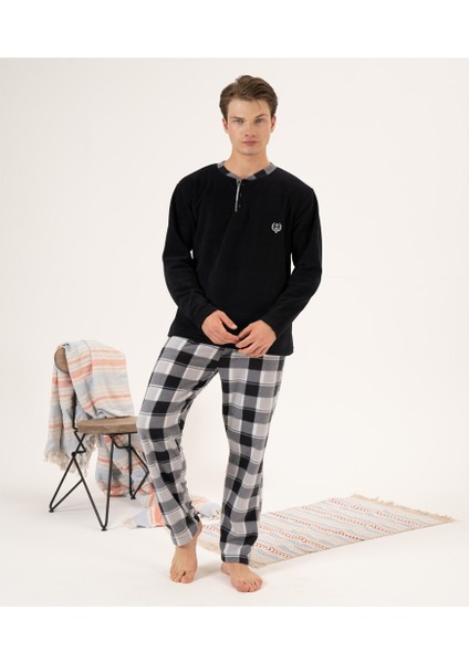Ekose Kareli Erkek Polar Pijama Takım