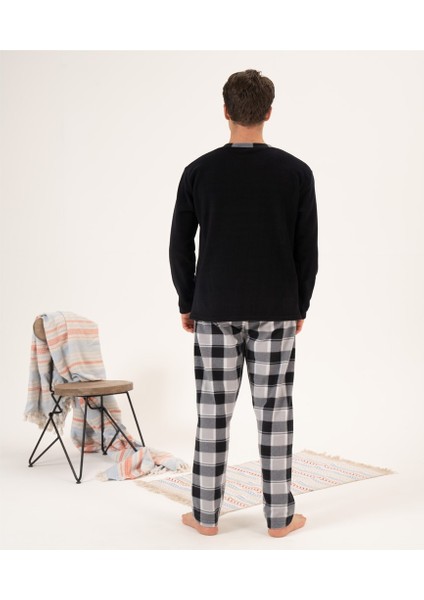 Ekose Kareli Erkek Polar Pijama Takım
