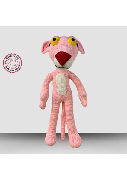 Uretti - Tuğba 9352 Uretti El Yapımı Amigurumi Pembe Panter 55  cm - Pembe