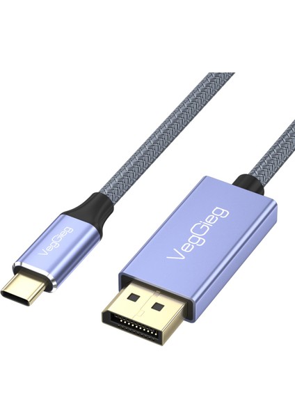 8K/60Hz 4K/144Hz/120Hz Type-C 3.1 To Displayport 1.4 Çift Yönlü Kablo 2 Metre