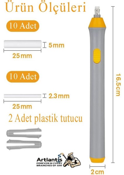 Elektronik Silgi Pilli 1 Paket Taşınabilir Otomatik Kalem Silgi Karakalem Eskiz Çizim Grafit Elektrikli