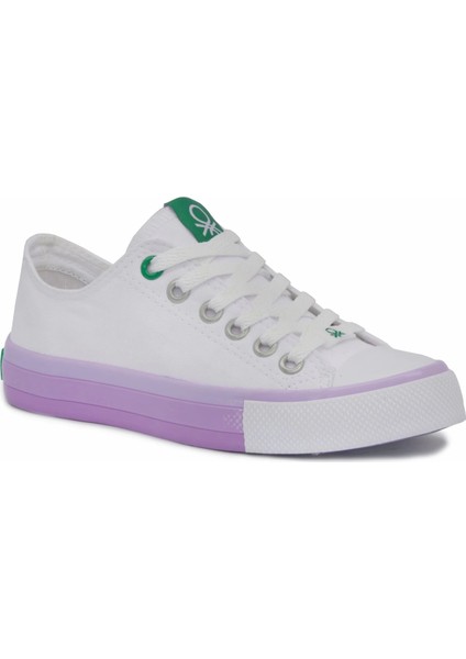 Benetton 30176 Beyaz Lila Kadın Spor Ayakkabı