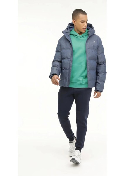 A10141497108010 Mavi Melanj Erkek Kısa Kaban