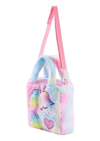 Unicorn Karikatür Tek Omuz Peluş Bel Çantası Renkli Hayvan (Yurt Dışından)