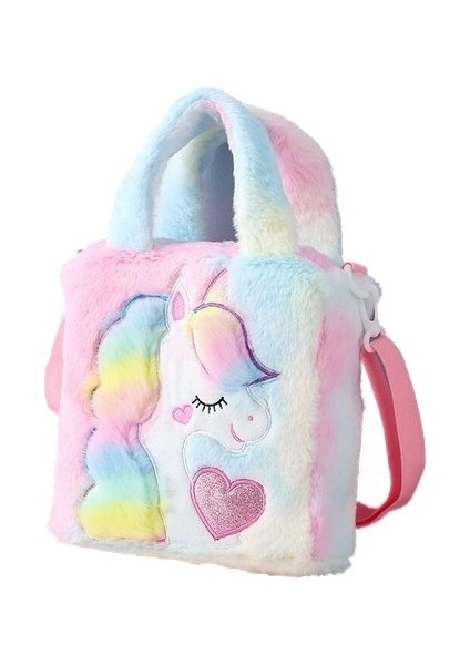 Unicorn Karikatür Tek Omuz Peluş Bel Çantası Renkli Hayvan (Yurt Dışından)