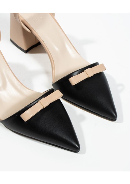 Werner Kadın Çift Renk Fiyonk Detay Topuklu Ayakkabı fırsatları