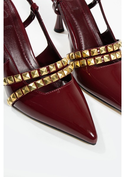 Davin Zımbalı Detay Bilek Bağlı Arkası Açık Kadın Klasik Topuklu Ayakkabı fırsatları