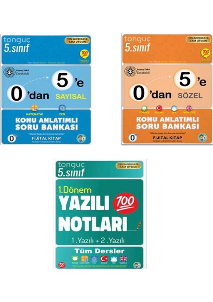 0'dan 5'e Konu Anlatımlı Soru Bankası Seti 2025 ve Tonguç Akademi 5. Sınıf Yazılı Notları 1. Dönem 1 ve 2. Yazılı 2025