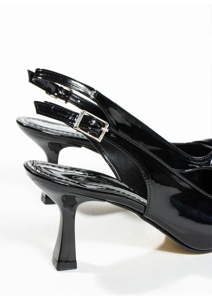 Valencia Kadın Siyah Rugan Taş Detaylı Bilek Bağlı Topuklu Ayakkabı modelleri