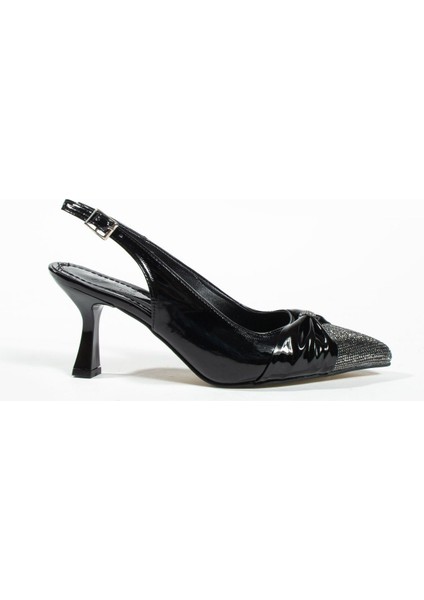 Valencia Kadın Siyah Rugan Taş Detaylı Bilek Bağlı Topuklu Ayakkabı fırsatları