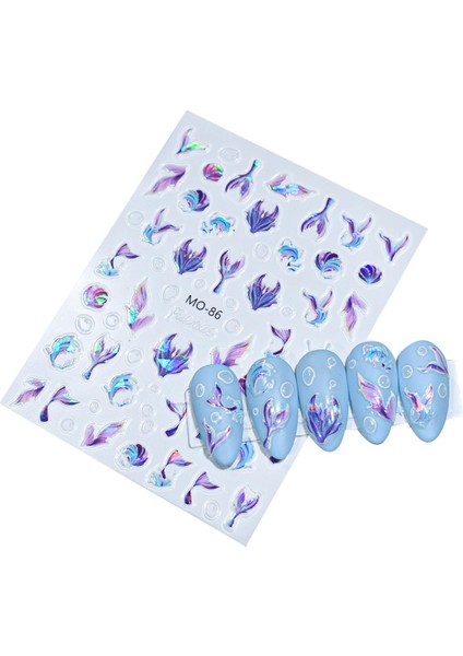 Mermaid Kendinden Yapışkanlı Tırnak Sticker Nail Art Deniz Kızı Tırnak Dövmesi