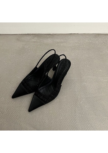 Kadın Siyah Topuklu Ayakkabı Şık ve Rahat Orta Topuk 38 Numara