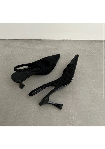 Kadın Siyah Topuklu Ayakkabı Şık ve Rahat Orta Topuk 38 Numara fiyatları