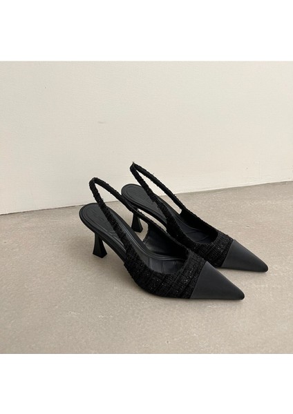 Kadın Siyah Topuklu Ayakkabı Şık ve Rahat Orta Topuk 38 Numara modelleri