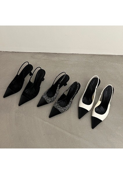 Kadın Siyah Topuklu Ayakkabı Şık ve Rahat Orta Topuk 38 Numara fırsatları