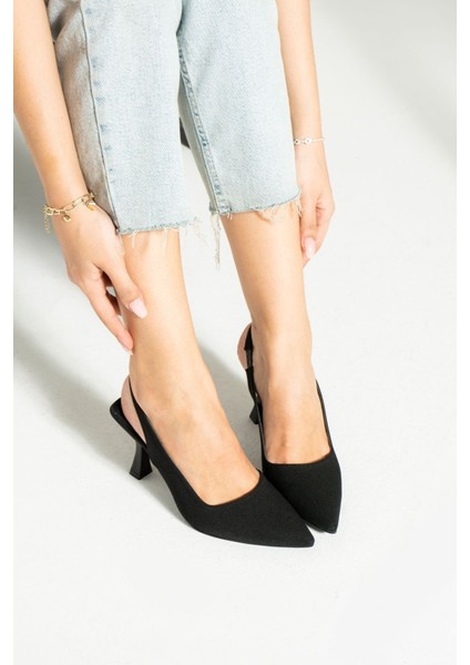 Siyah Saten Topuklu Ayakkabı Kadınlar İçin Orta Topuklu modelleri