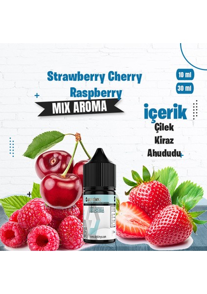 Strawberry Cherry Raspberry Mix Aroma Çilek Kiraz Ahududu Gıda Aroması 10 ml