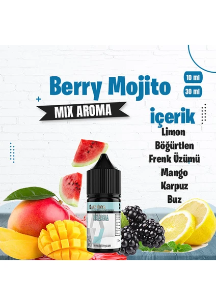 Akn Kimya Berry Mojito Mix Aroma Limon Böğürtlen Frenk Üzümü Buz Gıda Aroması 10 ml