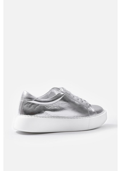 Julia Gümüş Hakiki Deri Kadın Sneaker