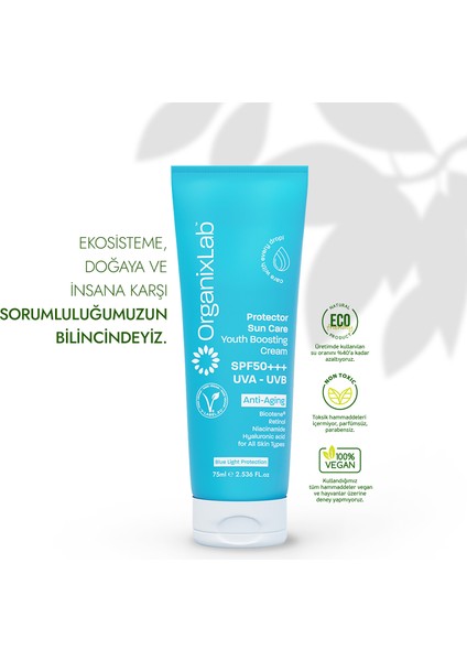 Organixlab Güneş Koruyucu Etkili Yüz Kremi - Uva ve Uvb Etkili Spf 50 Güneş Kremi 75 ml