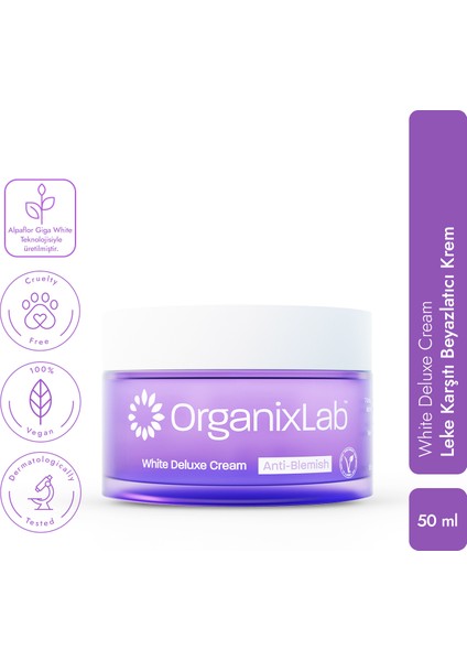 Organixlab White Deluxe Leke Karşıtı Krem I Beyazlatıcı Krem I Arbutin Krem 50 ml