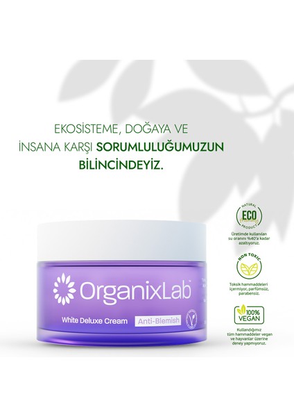 Organixlab White Deluxe Leke Karşıtı Krem I Beyazlatıcı Krem I Arbutin Krem 50 ml