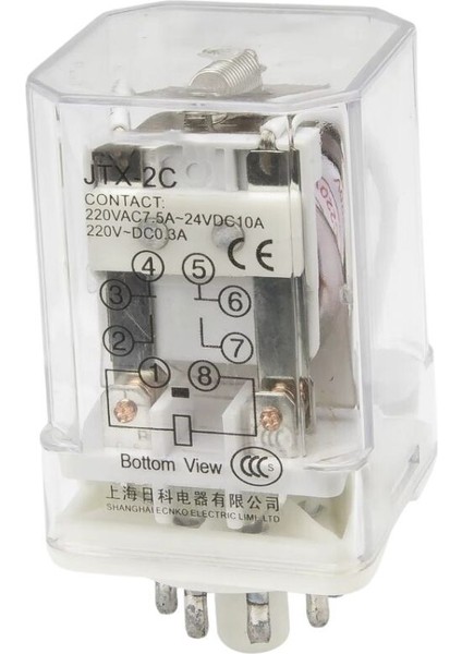 Jtx-2c Ac 220V 8 Pin 2no + 2nc Elektromanyetik Röle