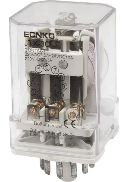 Jtx-3c Ac 220V 11 Pin 3no + 3nc Elektromanyetik Röle