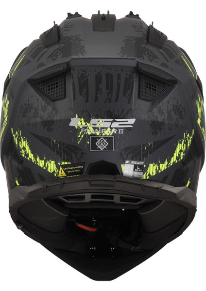 Pıoneer 2 Crazy Mat Siyah-Gri-Neon Sarı Kask
