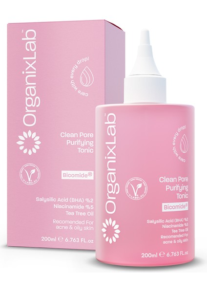 Organixlab Clean Pore Gözenek Arındırıcı Tonik Bha Gözenek Sıkılaştırıcı I Karma Ve Yağlı Ciltler 200 ml