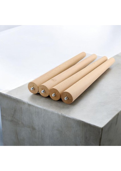 4'lü Ahşap Sehpa Ayak Takımı 50 cm Zigon - Puf - Tabure