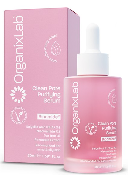 Organixlab Clean Pore Gözenek Arındırıcı Serum I Gözenek Sıkılaştırıcı I Karma Ve Yağlı Ciltler 50 ml