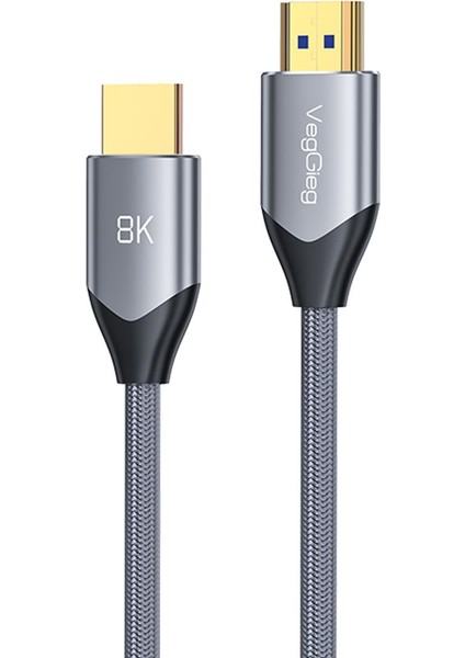 8k 60Hz 4K 120Hz 48 Gbps Hdr Arc Hdcp Örgülü HDMI 2.1 Kablo 3 Metre