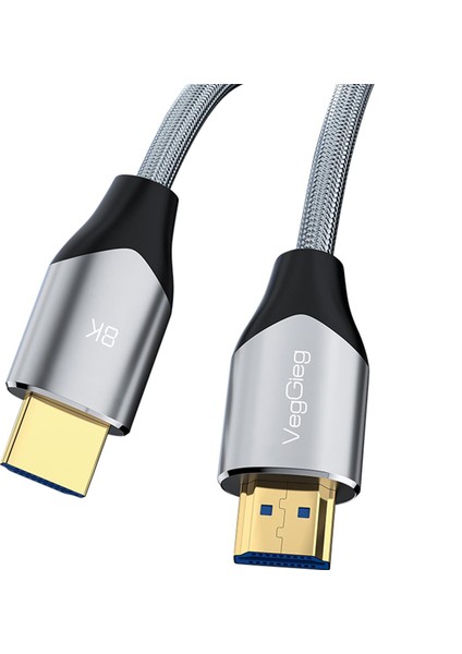 8k 60Hz 4K 120Hz 48 Gbps Hdr Arc Hdcp Örgülü HDMI 2.1 Kablo 1 Metre