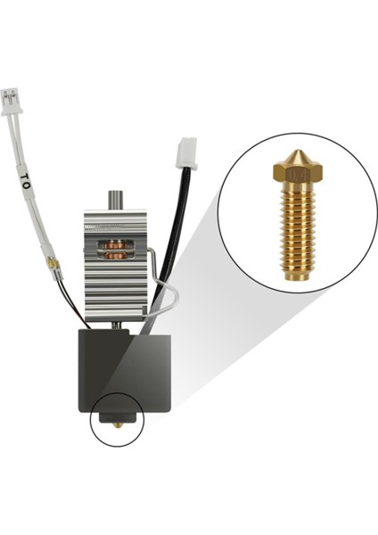 Anycubic Kobra 3 Full Hotend Seti Soğutucu Gövde Dahil(Pirinç Nozzle)