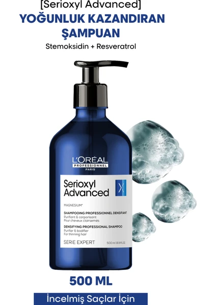 L'Oréal Professionnel Serie Expert Serioxyl Advanced Yoğunluk Kazandıran Şampuan 500ml